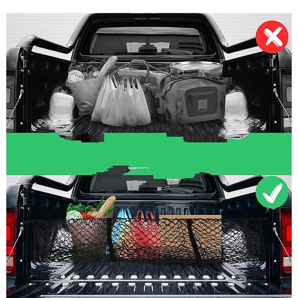 Red Maletero Coche, para Ford Ranger III Super/Double/Single Cab Pick-up 2013-2024 Red de Carga Altamente Elástica Organizador Maletero Redes Almacenaje Coche,B
