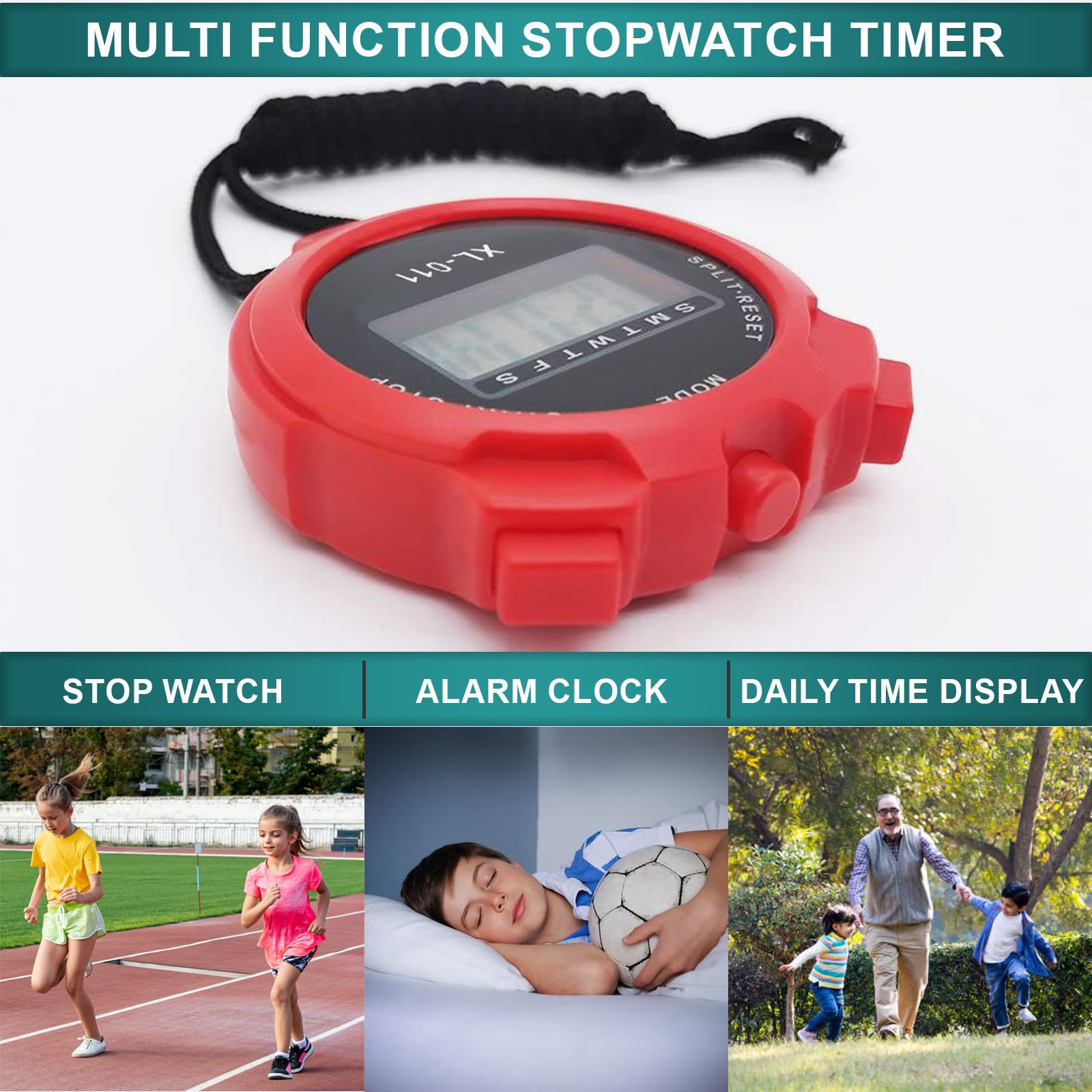 Digital Water-Proof Stop Watch, Multifunctional Sports Stop Watch for Swimming Running, Basketball and Football - Image 2