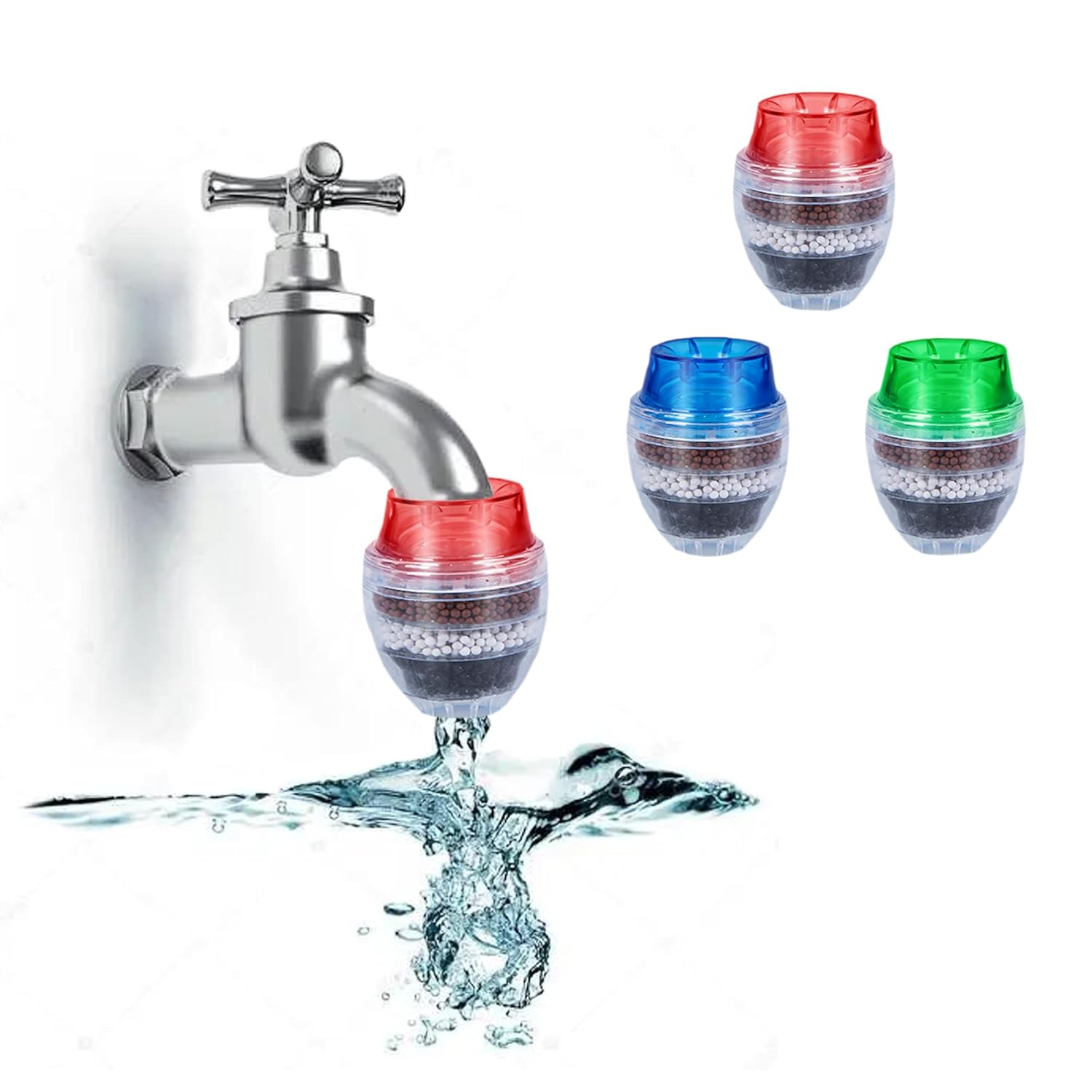 3 Pcs Faucet Mount Filters, Heavy Metal Hard Water Activated Carbon Purifier Kitchen Filtration Tap Clean Purifier Filter Activated Carbon Faucets for Kitchen Bathroom (Faucet Outlet Dia. 16-19mm): Tools & Home Improvement
