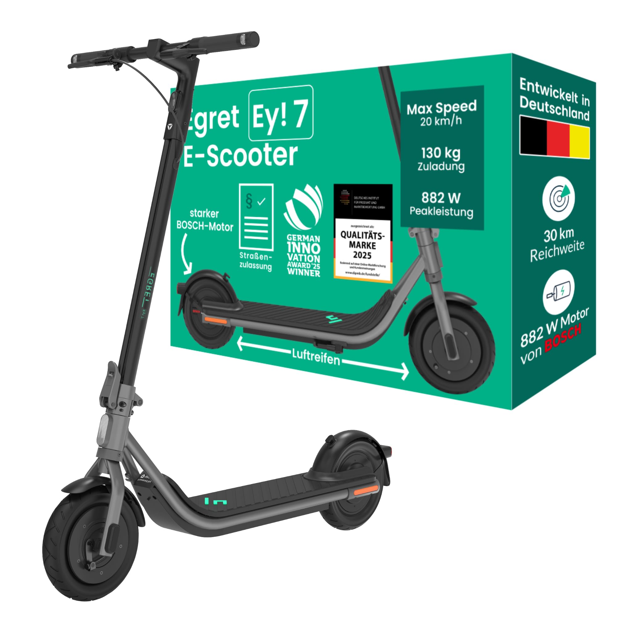 Egret Ey! 7 – Faltbarer Leichtgewicht E-Scooter