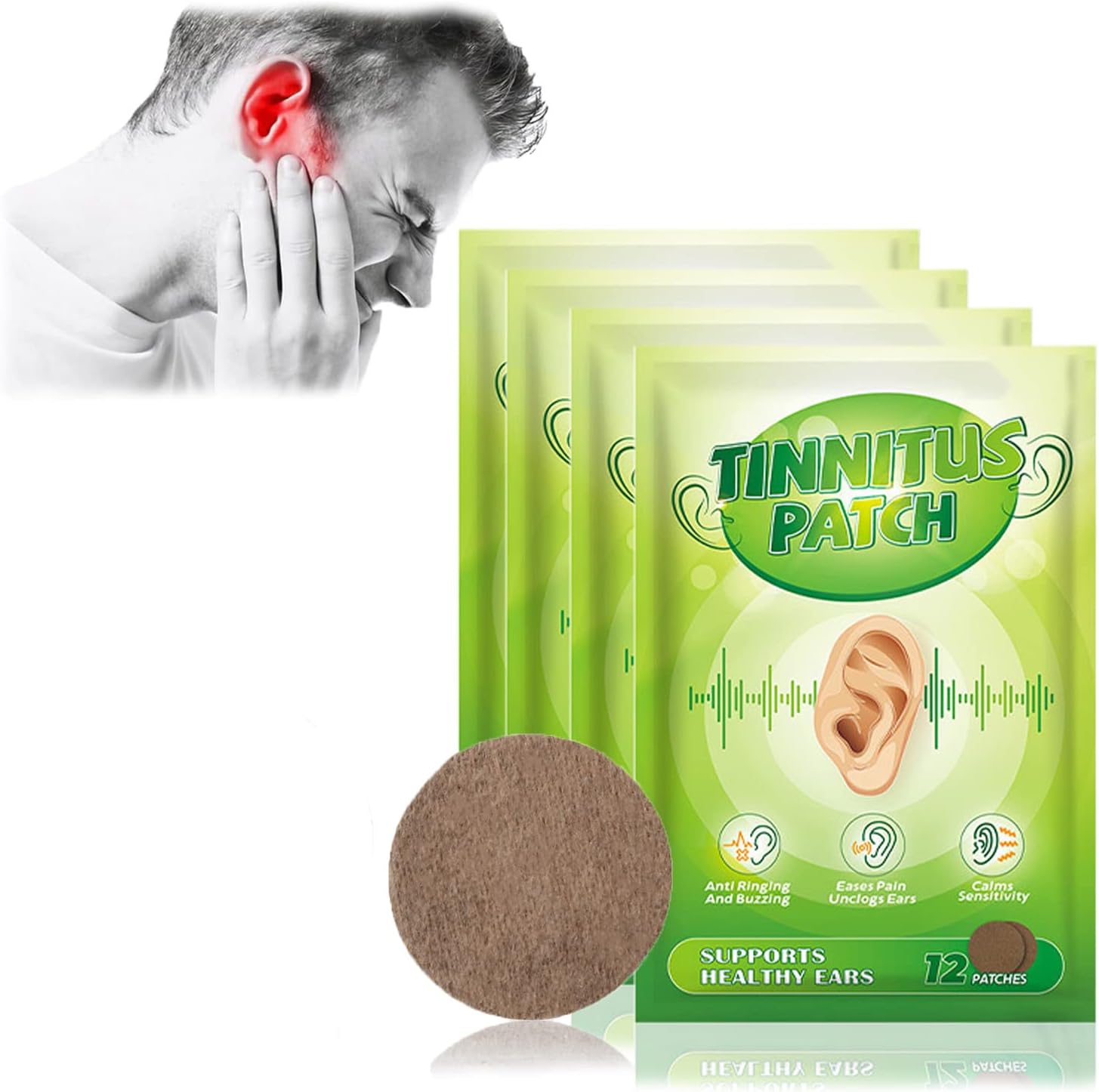 Tinnitus Relief for Ringing Ears, Herbal Tinnitus Patch, Ringing Treatment Ear Care Patch