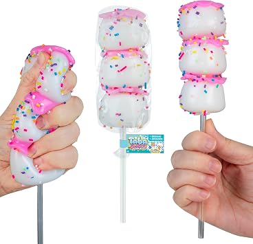 ORB Tabalicious Snack Sticks TABA Squishy Cake Pop Toys - 3 Cute, Sticky TABA Cake Pop Food Squishies with Sprinkles - Removable Stress Ball Toys - Kawaii Sensory Fidget Toys for Kids and Adults