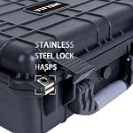 MEIJIA Étui rigide de protection étanche tout temps portable, étui pour caméra avec mousse ajustable, adapté pour drones, caméras, équipements, 10,62 po x 9,68 po x 4,87 po, noir élégant