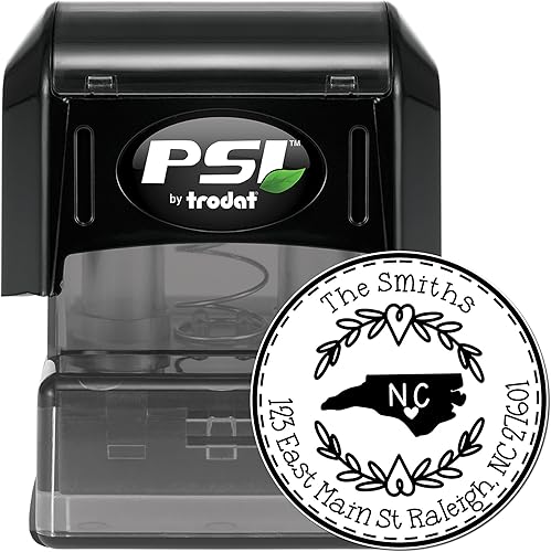 Miniatura 76 de Round State Love - Sello de dirección de devolución para Texas, uso con almohadilla de sello, mango de madera, sello de dirección de Texas