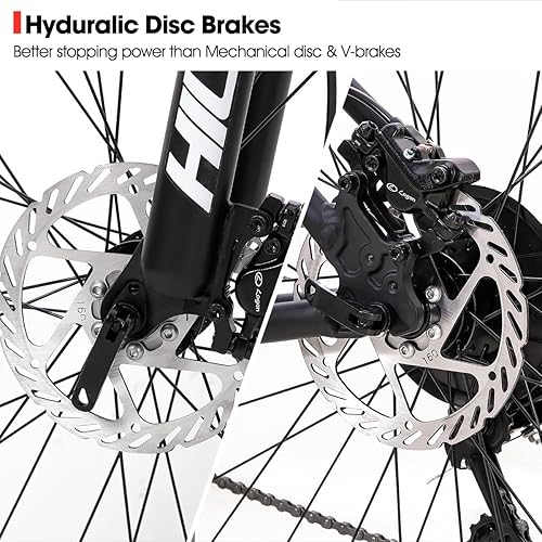 Miniatura 5 de Hiland - Bicicleta de montaña de 29 pulgadas para hombre, marco de aluminio, frenos de disco hidráulicos delanteros y traseros, horquilla de