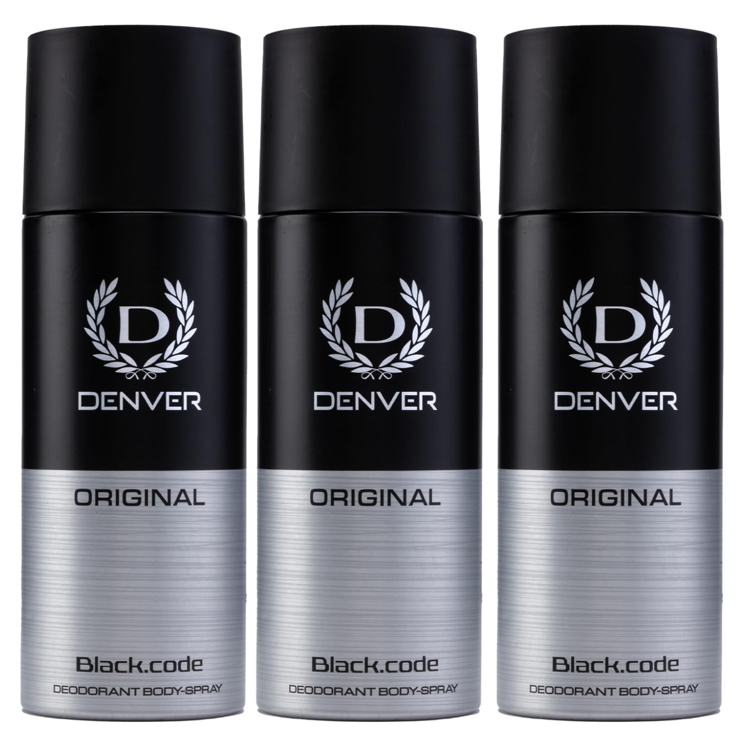 DENVER Black Code Deodorant - 200ML Each (Pack of 3) | Long Lasting Deo Body Spray - For Men