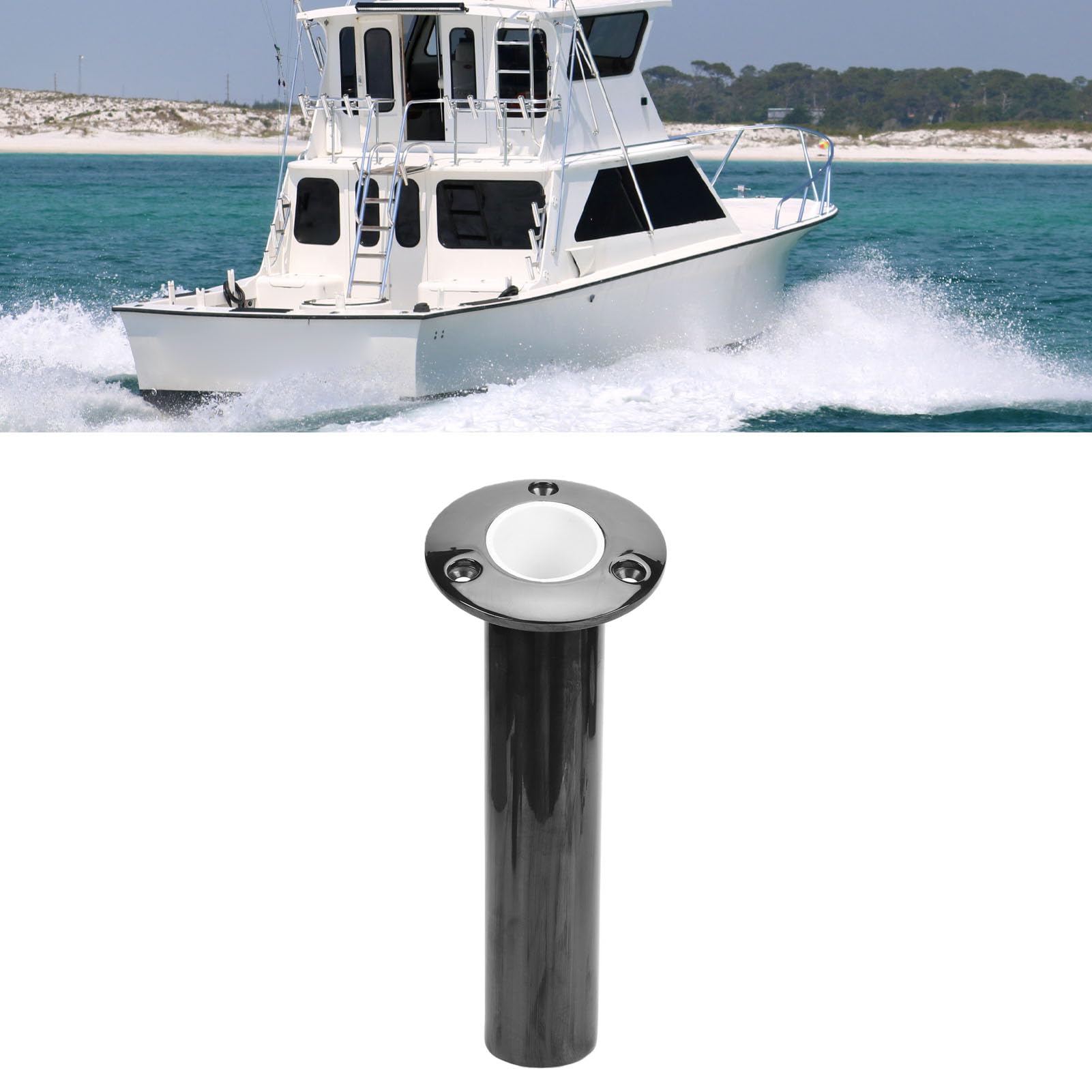 Supporto per canna da pesca resistente in acciaio inossidabile con design antiscivolo per pesca in barca marina