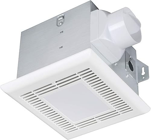 Tech Drive Ventilador de ventilación y extracción de baño muy silencioso de 70 CFM, 2.0 Sone con luz LED 4000K 600LM (70CFM), ventilador montado en