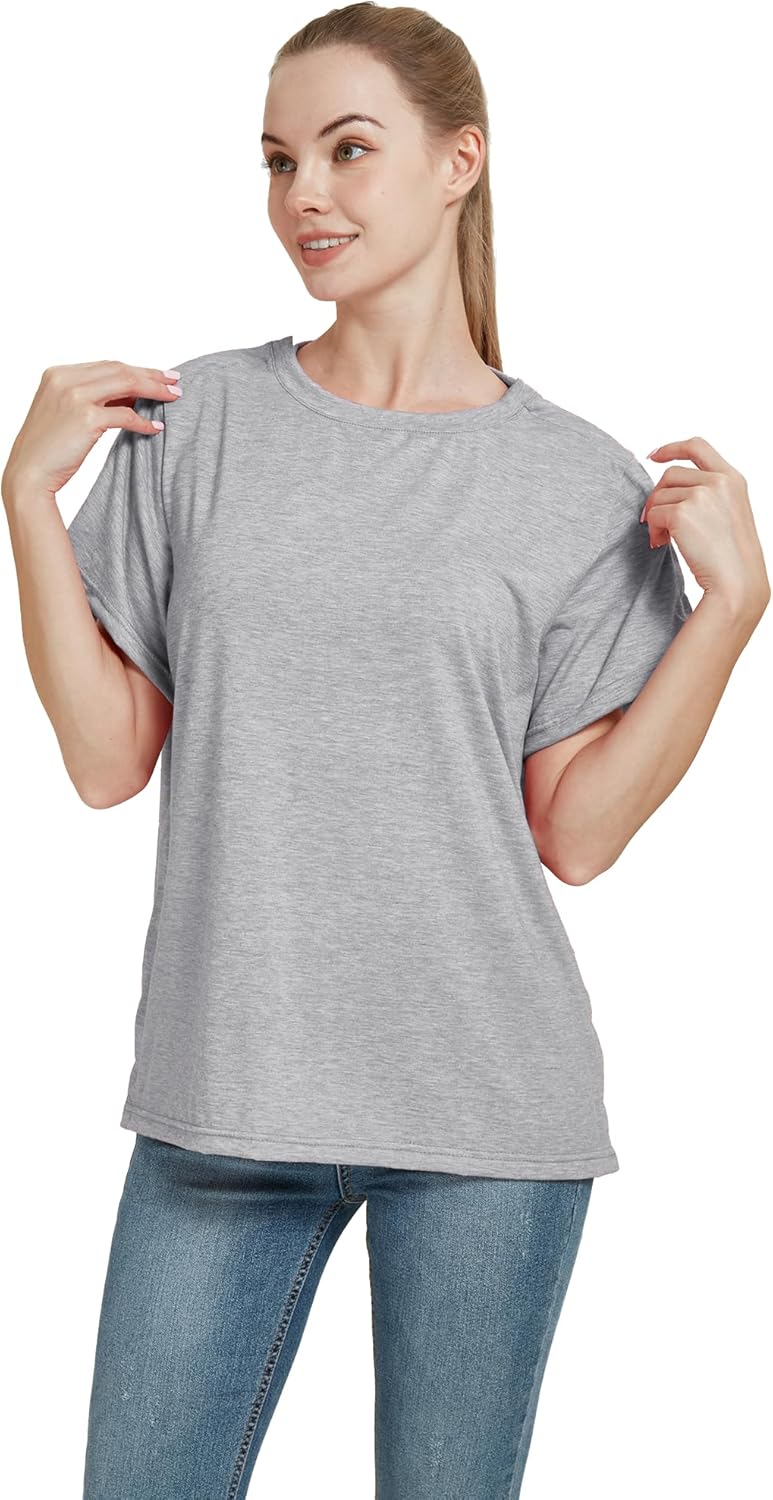 Post Shoulder Surgery Shirt, Women's Short Sleeve Shirt with Premium Snap, Chemo Clothing - Image 3