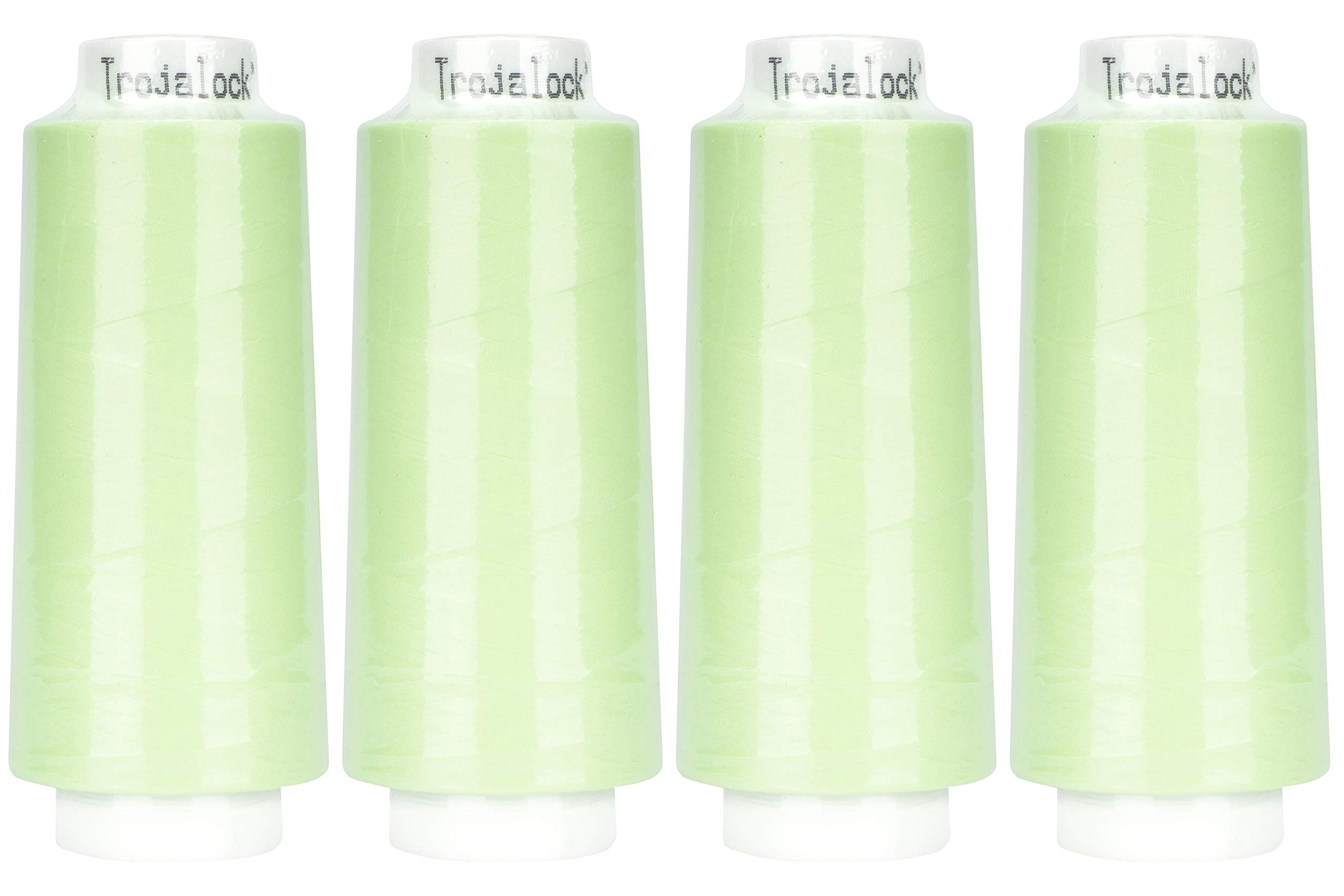 Amann Mettler Trojalock No.120 Overlockgarn 2500 m (4er Pack gleiche Farbe) – stark, elastisch, schrumpffrei, 100% Polyester (Limegrün)