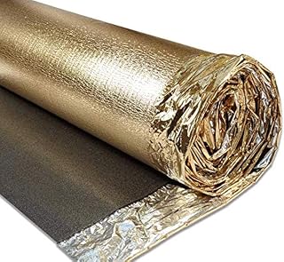 Acoustic Sonic Gold Underlay 5mm Thick - Choose Any Size - for All Wood, Laminate Flooring - Damp Proof Mebrane - Great Sound & Heat Insulation (5mm Thick, 15m2-1 Roll)