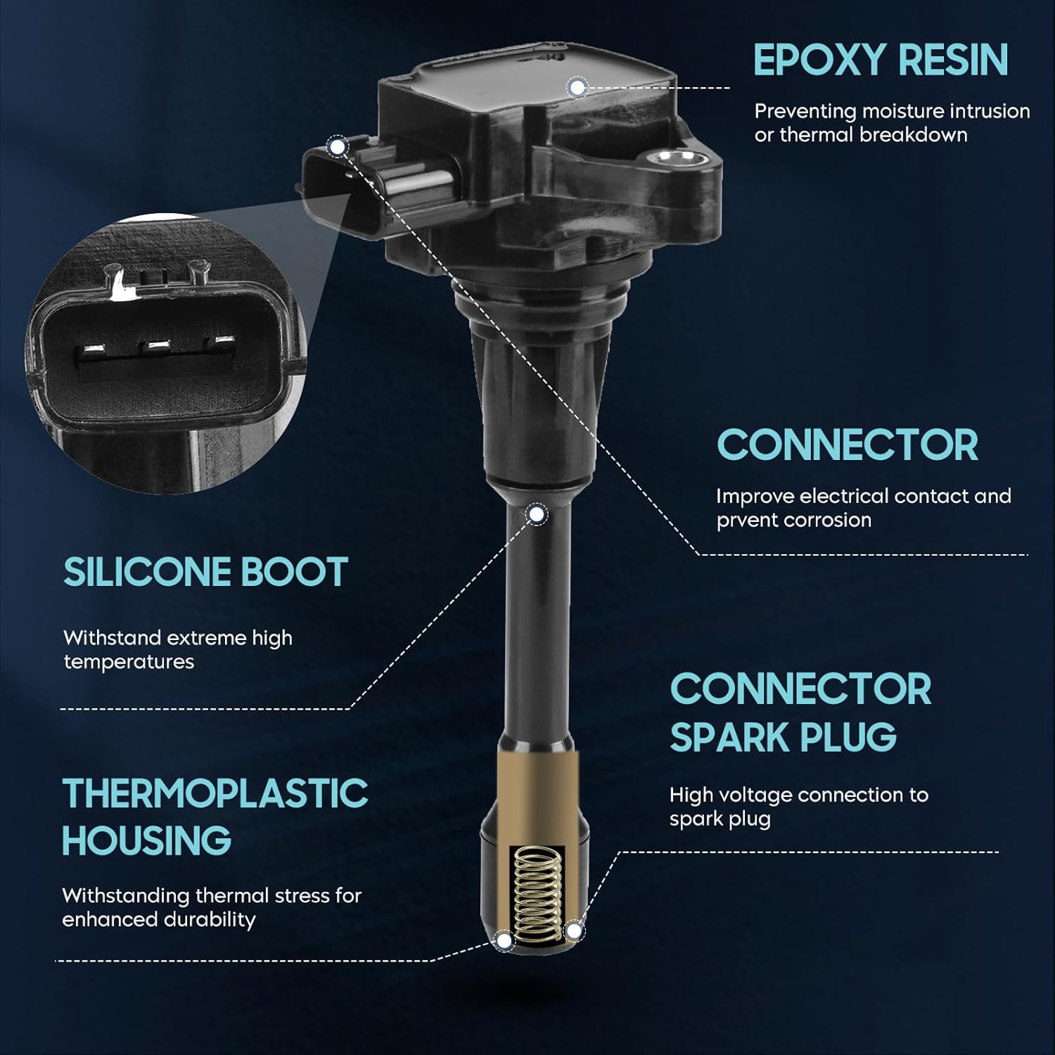 8PCS Ignition Coil Pack with 8PCS Iridium Spark Plug Compatible with Infiniti 2011 2012 2013 QX56 2014 2015 2016 2017 QX80 5.6L, Replacement for UF677 UF650 C1835 2505-484818