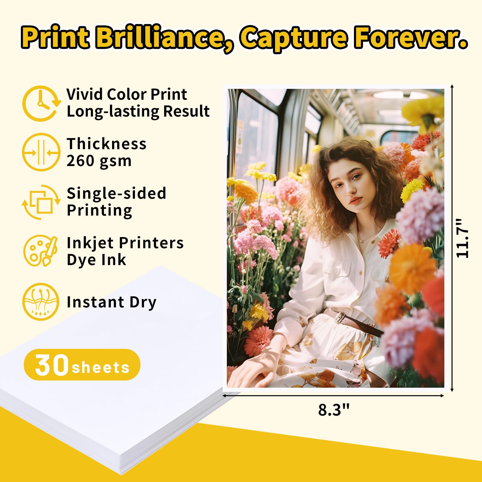 TECKWRAP Matte Inkjet Photo Paper A4, 120gsm, 30 Sheets for Inkjet Printers for Printing Photos, Brochures, Covers, Certificates, Booklets, Flyers, Leaflets, Cards, Calendars - Image 2
