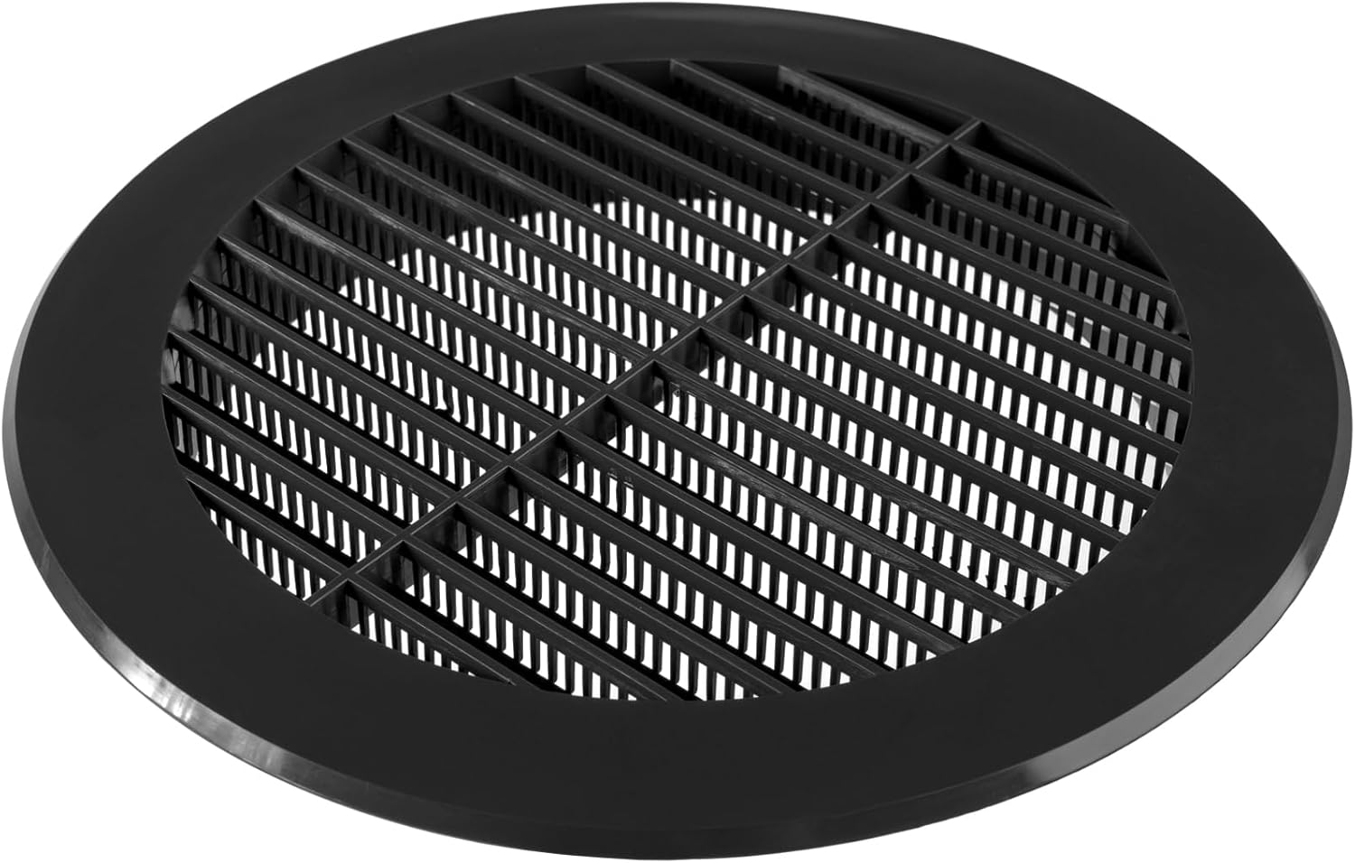 Vent Systems 6 Inch Black Soffit Vent Cover with Built-in Mesh - Pack of 5 - Round Louvered Exterior Vent Cover – 6” Plastic Air Intake & Exhaust Vent – Outdoor Wall & Under Eave Ventilation Cover