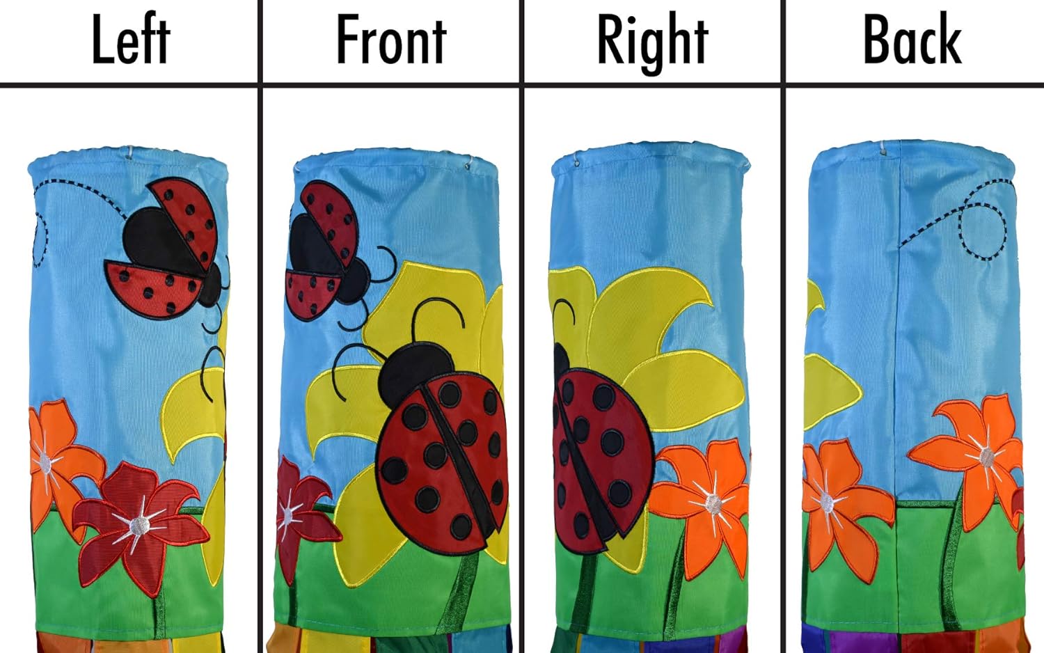 In the Breeze 4195 — 40-inch Ladybug Windsock — Classic Colorful Outdoor Décor for Patios, Gardens, Yards
