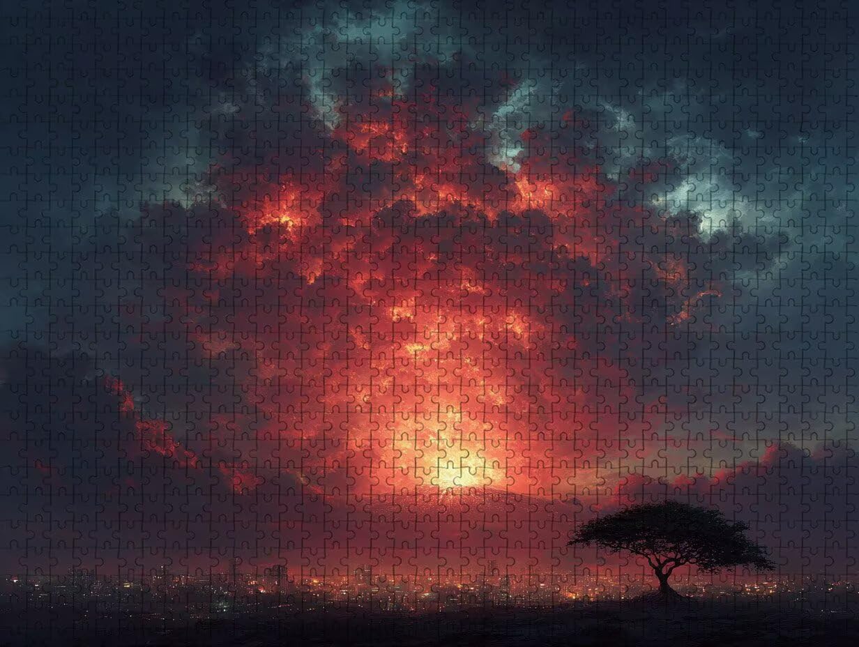 Puzzle Drzewo Drewna, Płomień Puzzle 3000 elementów Dorośli z pudełkiem 122 x 81 cm, rodzinny wypoczynek, gra edukacyjna Najwyższej jakości puzzle wyzwanie, dla nastolatków, letnie prezenty, T-4577