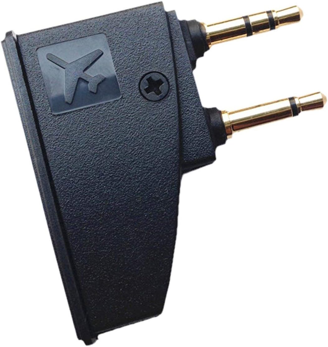 Aquelo QC45 Airplane Headphone Adapter Airline Flight Converter Compatible with Bose 700 QC3 QC15 QC20 QC25 QC35 QC45 AE2 AE2W and More Headphones, Golden Plated 3.5mm Jack