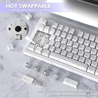 LexonElec x Attack Shark M87PRO 75% Vezeték Nélküli Gamer Billentyűzet, TKL Mechanikus, RGB Háttérvilágítás, Hot Swap, Fehér 5