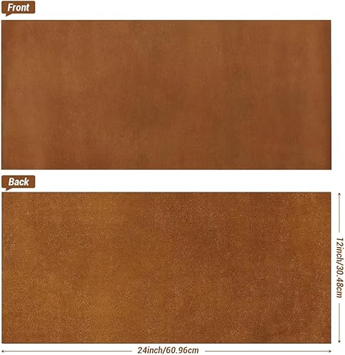 Miniatura 9 de Hojas de cuero negro para manualidades, 12 x 24 pulgadas, material cuadrado de cuero de 0.071-0.083 in, piezas de cuero auténtico, rollo de cuero de