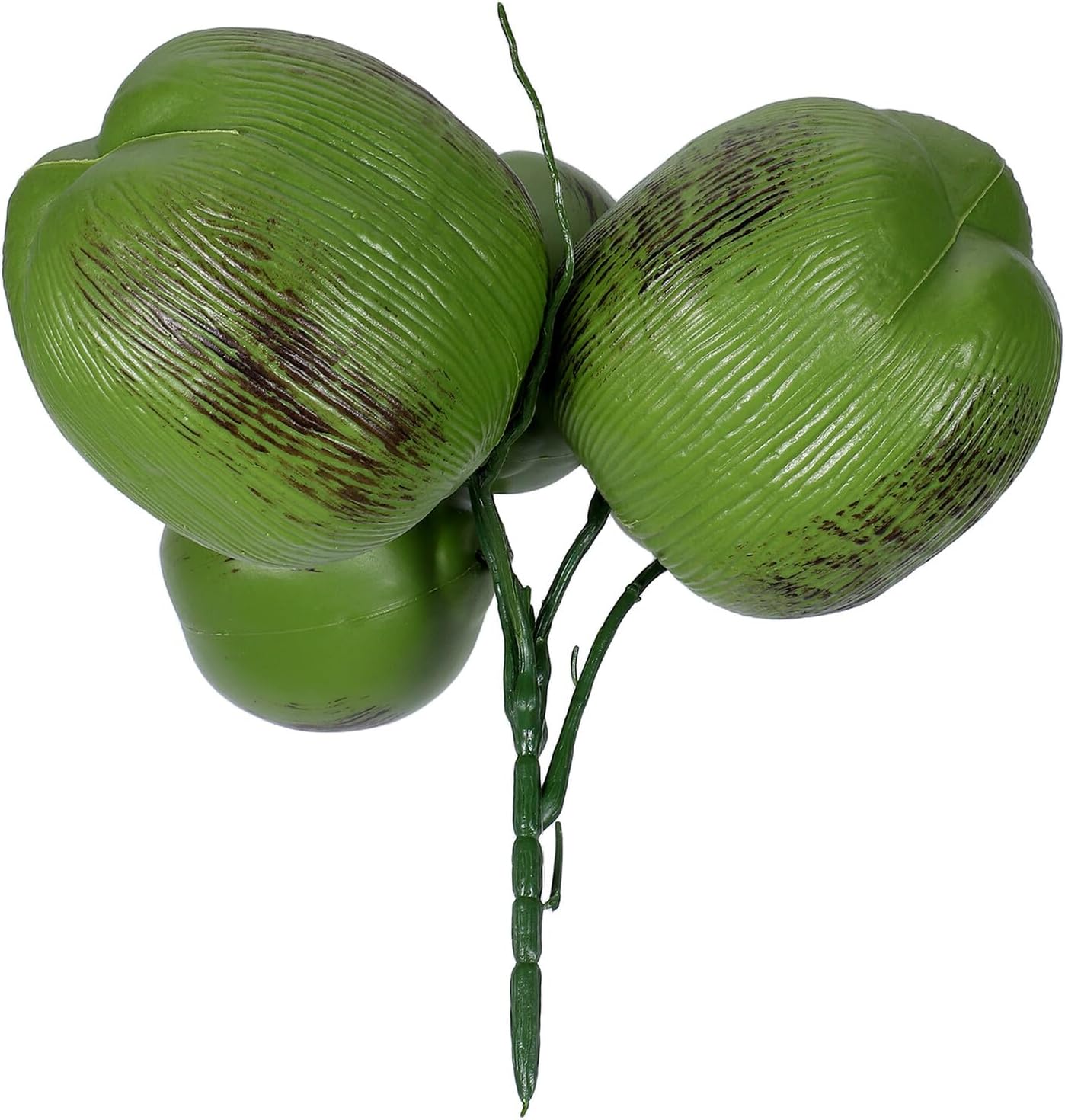 NUOBESTY Artificial Coconut Fruit Bunch 5 Pieces Tropical Theme Party Decoration for Hawaiian Luau Coastal Fruit Supply Realistic Fake Coconut Décor