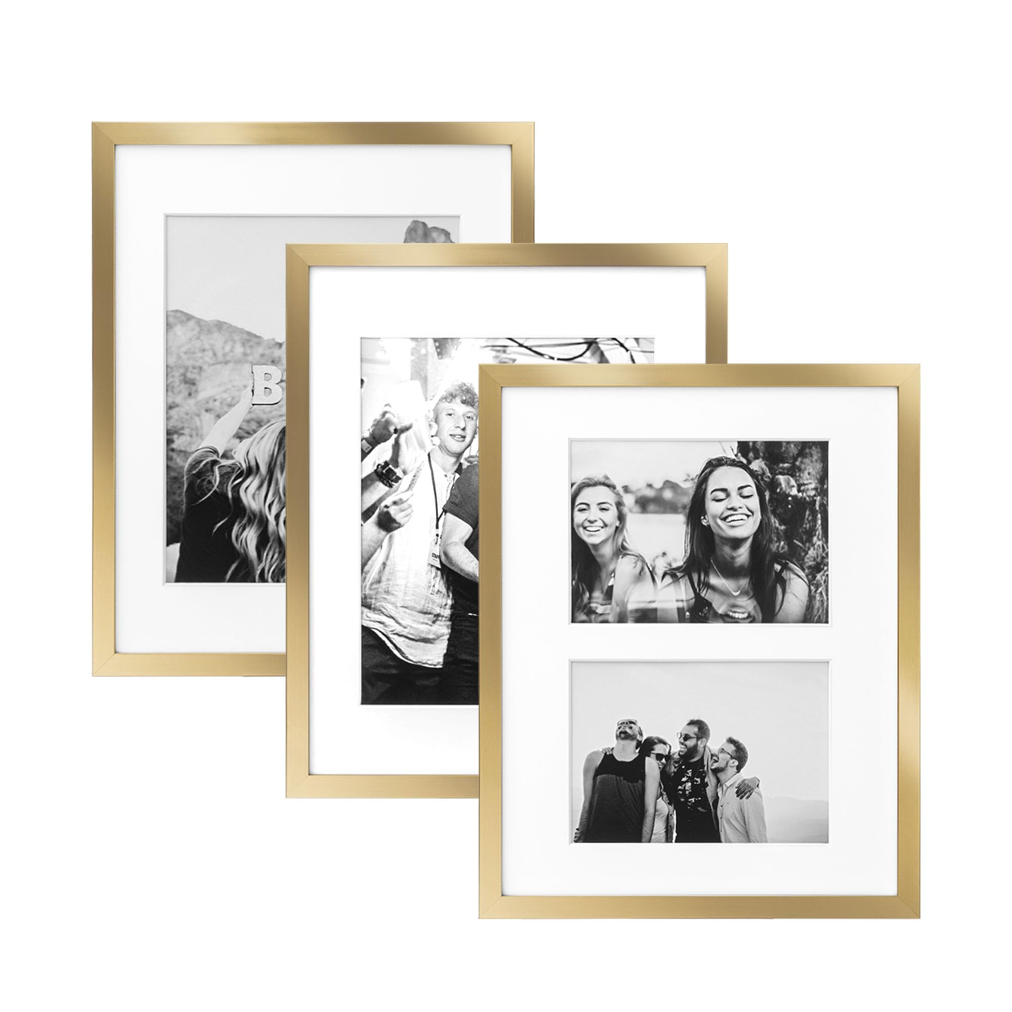 Cadres photo dorés ArtbyHannah lot de 3 dimensions 27.9 x 35.6 cm pour decoration murale salon