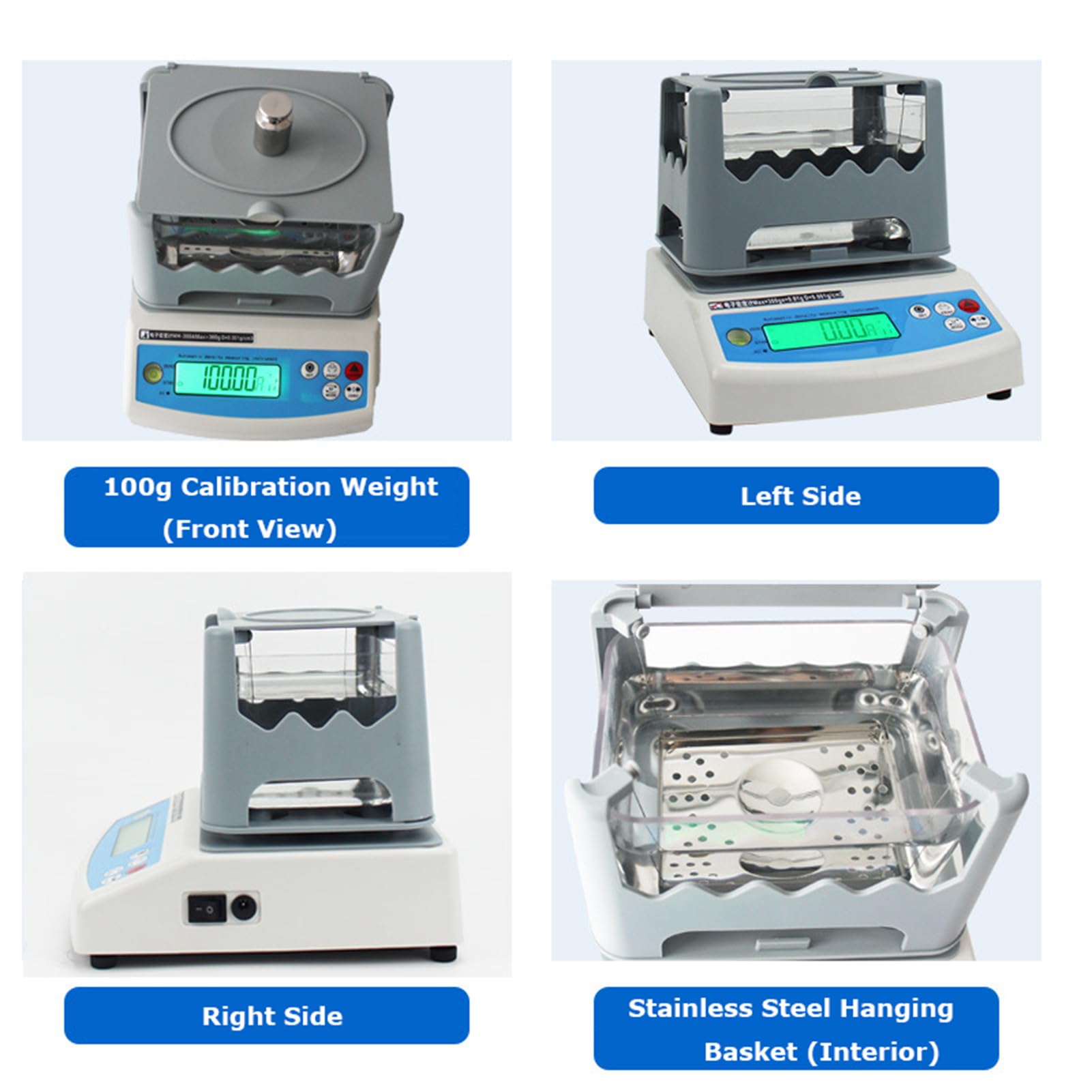 Densimetro solido di Digital di alta precisione 300g/600g - risoluzione del ³ di 0,001 g/cm., densimetro rapido di misura per l'attrezzatura industriale di plastica di gomma del laboratorio