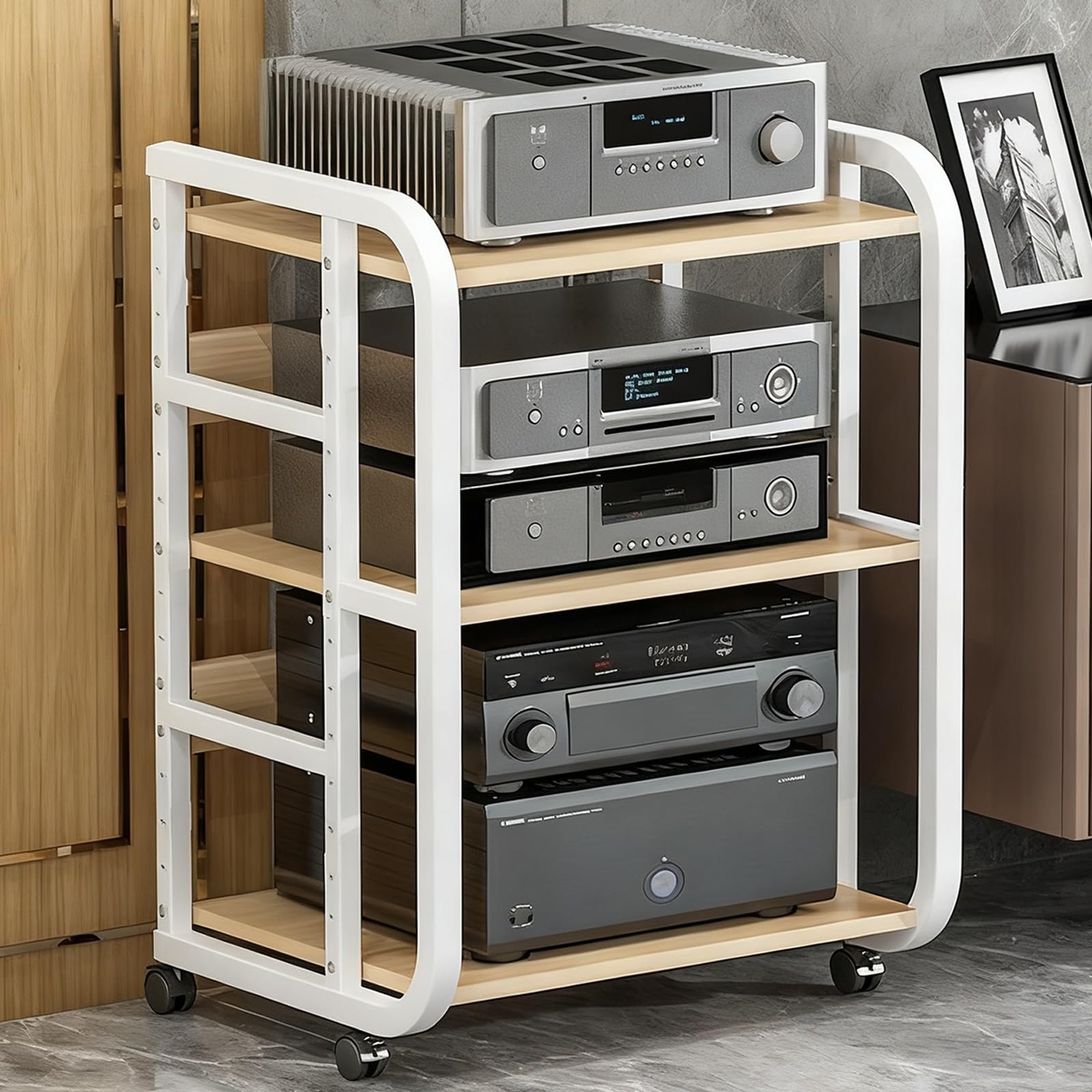 Meuble platine vinyle peu encombrant pour ranger vos lecteurs CD
