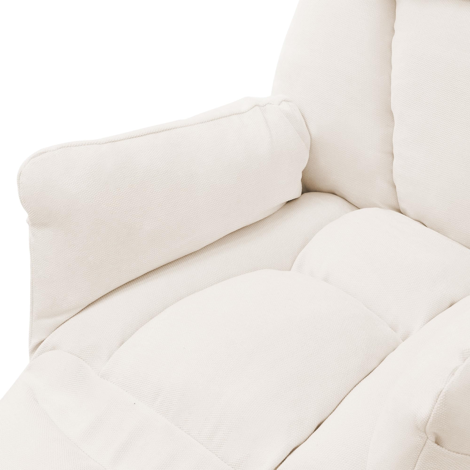 ML-Design Sillón de Relax Reclinable Beige Asiento de Salón con Funda de Lino Butaca de TV Moderno Ajustable con Resposabrazos, Reposapíes, Bolsillos Laterales Sofá Tapizado Individual de Lectura