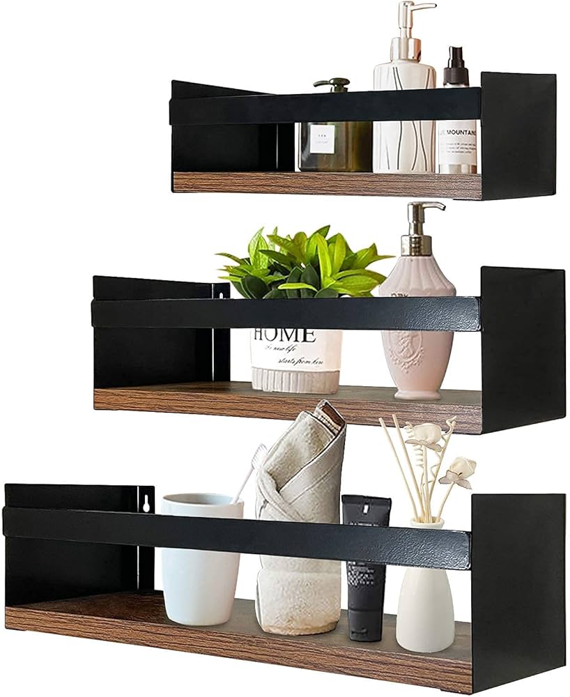 Amazon.com: Giftgarden Black Floating Shelves for Wall Set Amazon.com: Giftgarden Black Floating Shelves for Wall Set