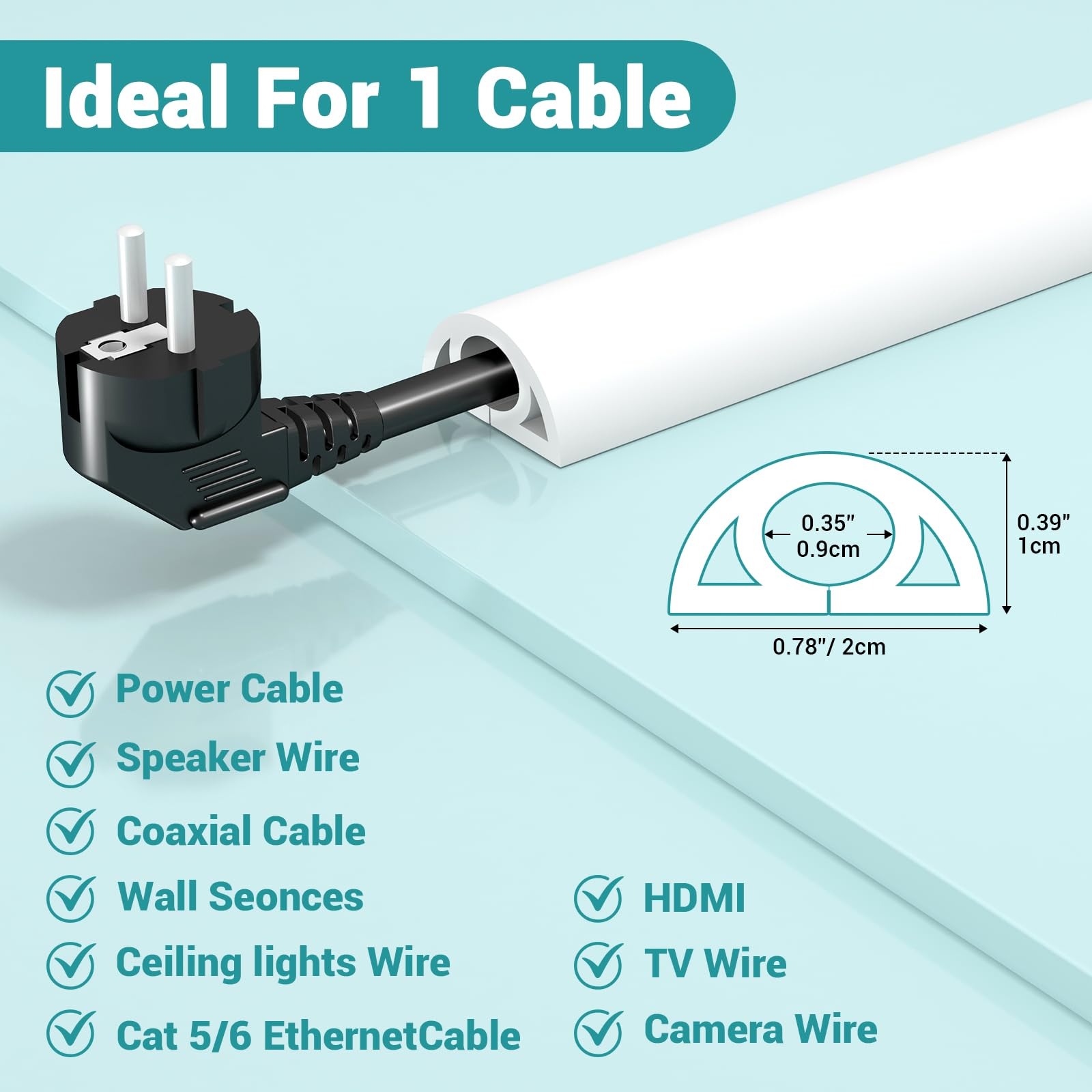 Kabelkanal Selbstklebend 2M - Weiße Kabelbrücke Für Saubere Kabelverlegung