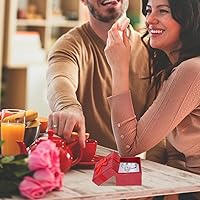 Vista 2 de Hemoton 24 cajas pequeñas de joyería rojas para anillos y aretes, cajas compactas para boda, compromiso, cumpleaños, aniversario, presentación