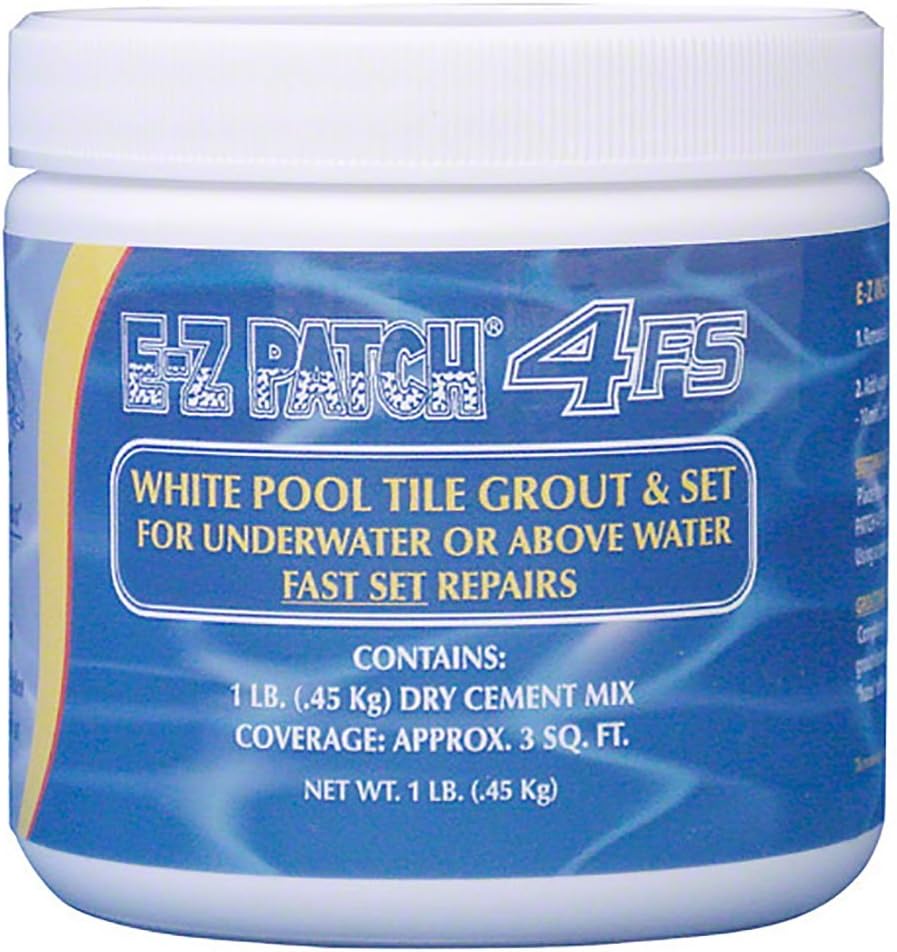 E-Z Products 4 F.s. White Pool Tile Grout Repair (Fast Set) 1 Lb.
