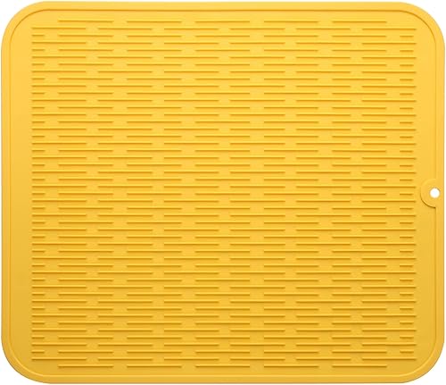 MicoYang Tapete de silicona para secado de platos para múltiples usos, fácil de limpiar, ecológico, resistente al calor, tapete de silicona para