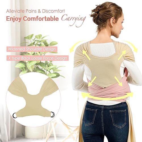 Miniatura 3 de Portabebés para bebés, portabebés ajustable, para recién nacidos a niños pequeños para 7-30 libras, acogedor portabebés con material de algodón de