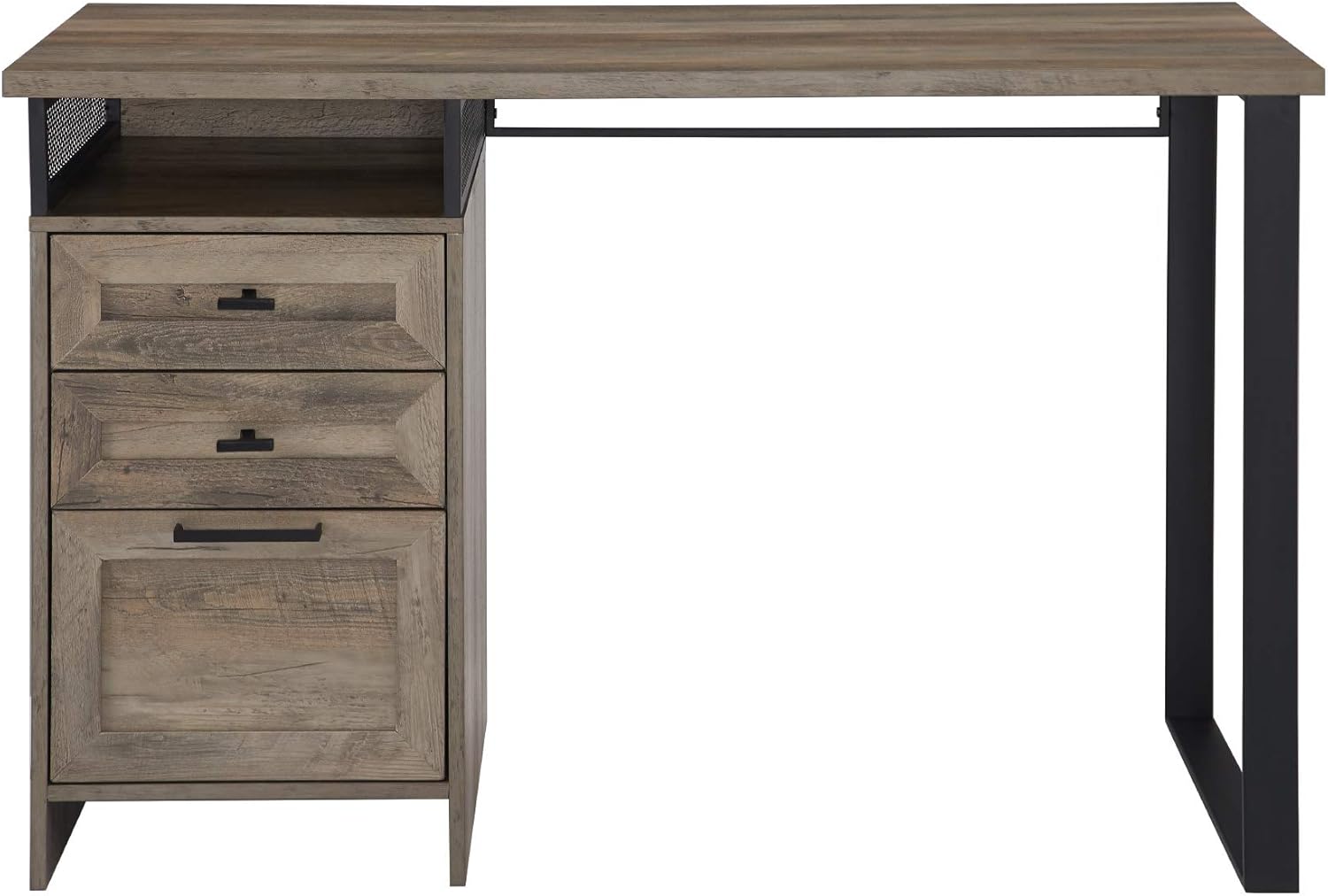 Walker Edison Modern Metal and Wood 3 Drawer Writing Desk Home Office Workstation Small, 48 Inch, Grey Wash : Everything Else