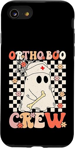 Funda ortopédica para iPhone SE (2020) 7 8 Ortho Boo Crew Ghost Pumpkin Ortopédica para Halloween