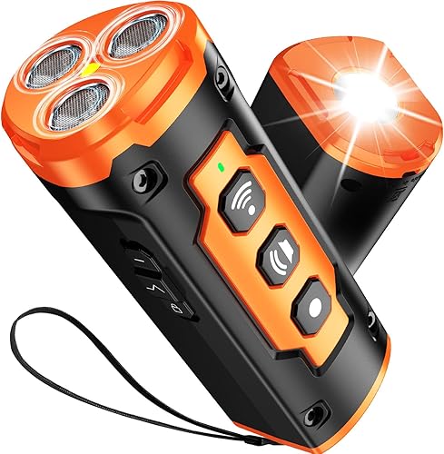 JTJTXL 2026 New Dog Bark Deterrent Devices, 1-Touch Anti Barking Device for Dogs with 3 Sonic Heads, 50ft Range, Rechargeable & Safe Dog Training Tool with Flashlight, Helps Improve Behavior