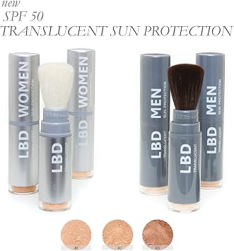 La Bella Donna Natural Mineral Women's Waterproof SPF 50 Powder Sunscreen with Exclusive Dial System Dispensing Brush | NON-NANO | NON-CHEMICAL | REEF SAFE - 5g (Fair Skin)