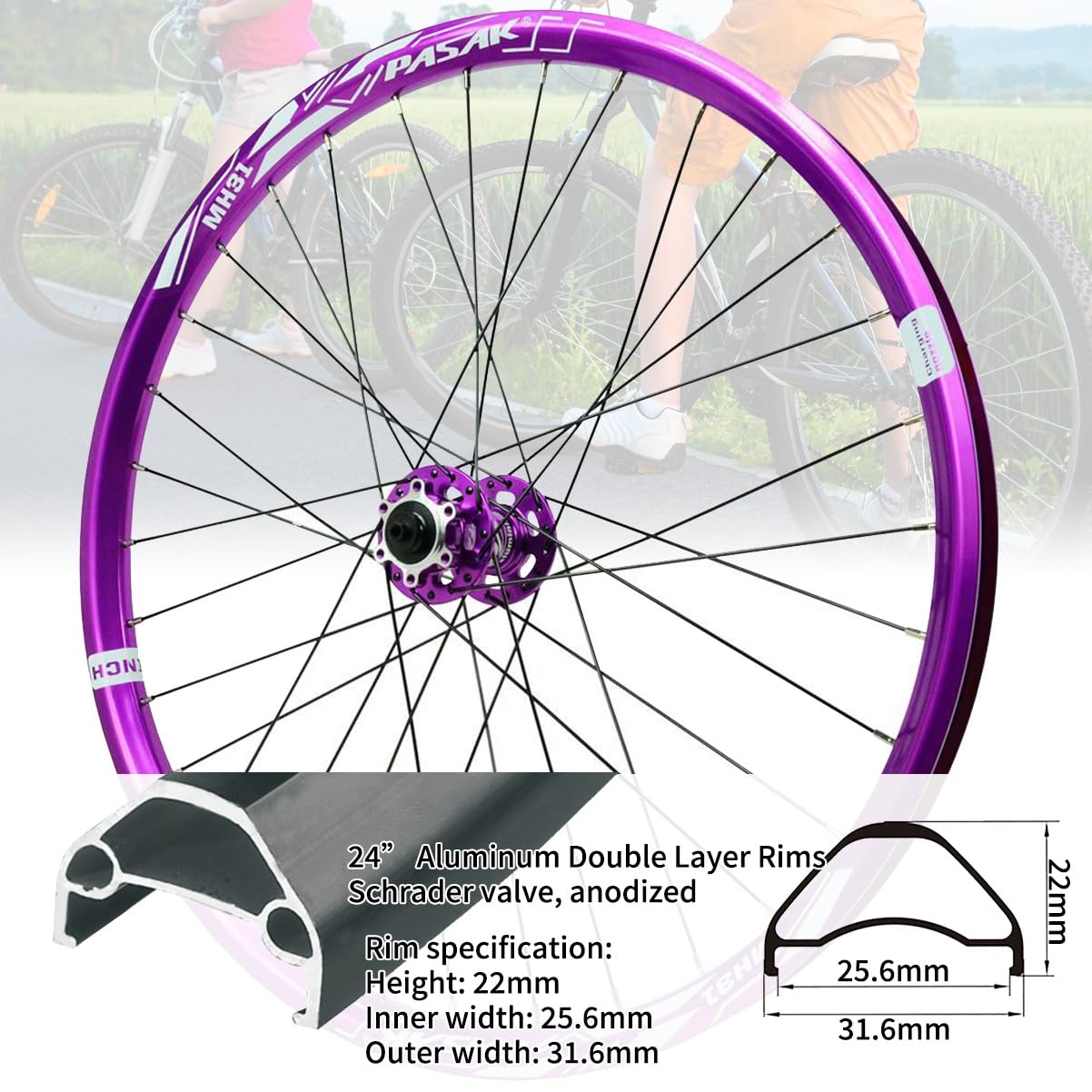 Amazon.co.jp: 24インチ マウンテンバイク用ホイールセット クイック