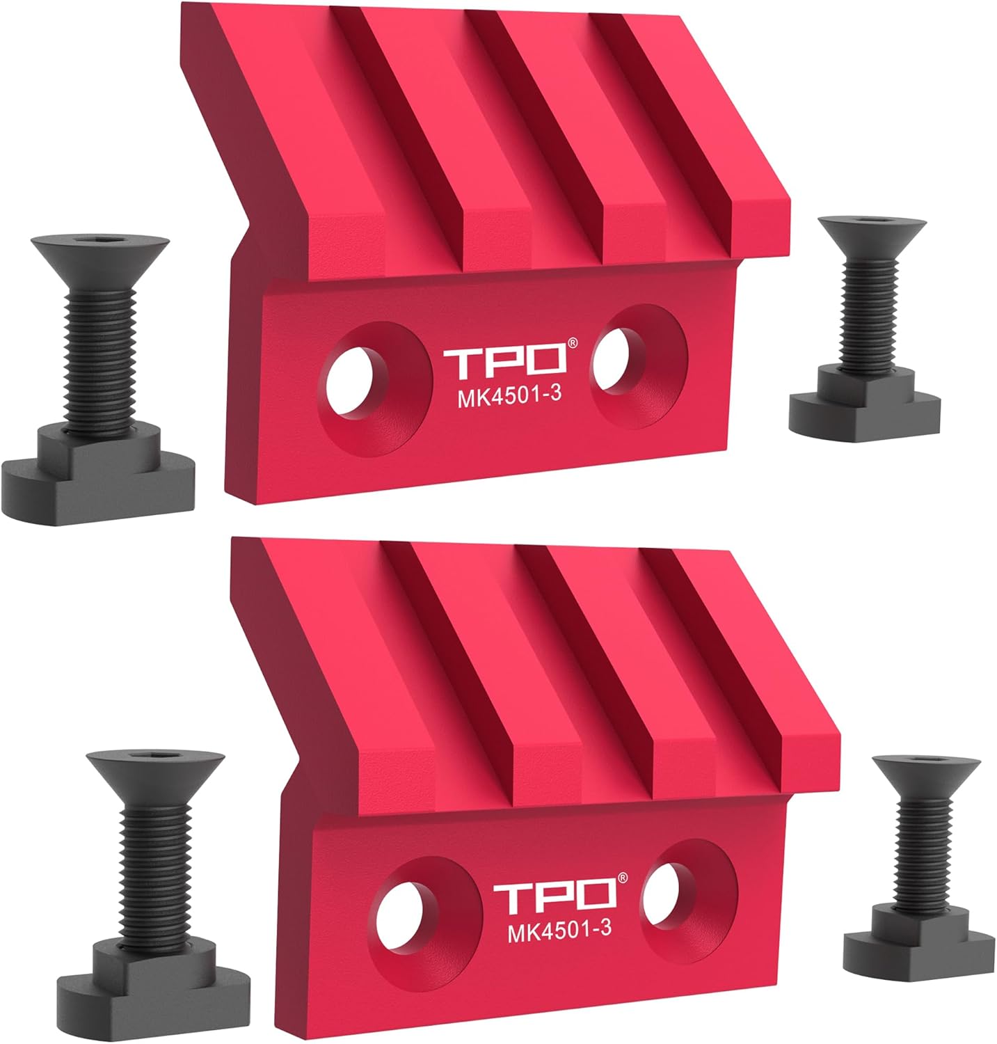 TPO Mlock 45 Degree Offset Rail Mount, 3 Slot/5 Slot Offset Side Flashlight/Optic Picatinny Weaver Rail Section Mount