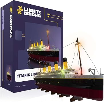 LED Light Kit for Lego Titanic 10294 Compatible Lighting Kit for Lego Titanic Ship Model Light Up Display with Realistic Effects Lights Only, No Bricks or Building Set Included