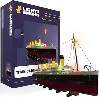 LED Light Kit for Lego Titanic 10294 – Compatible Lighting Kit for Lego Titanic Ship Model – Light Up Display with Realistic Effects – Lights Only, No Bricks or Building Set Included