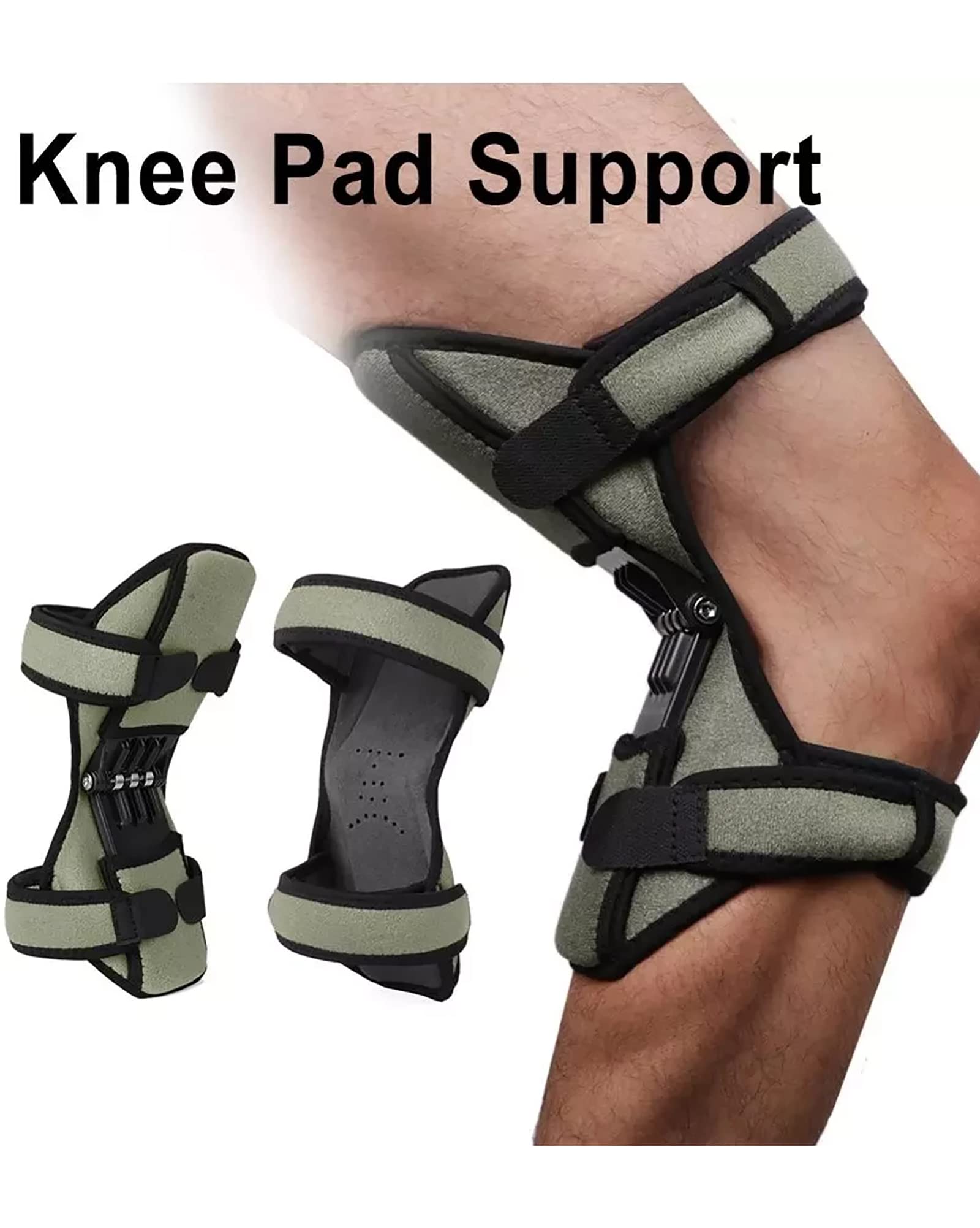 Genérico Rodillera con De Resortes, Transpirable Y Antideslizante, con Correas Ajustables, Que Reduce La Presión En La Rodilla, Ideal para Senderismo Y Trekking
