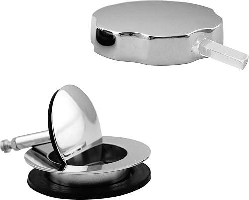 Miniatura 3 de Westbrass Desbordamiento giratorio con pasador para un funcionamiento más fácil y colador de drenaje de hongos, acero inoxidable, D50TP-20