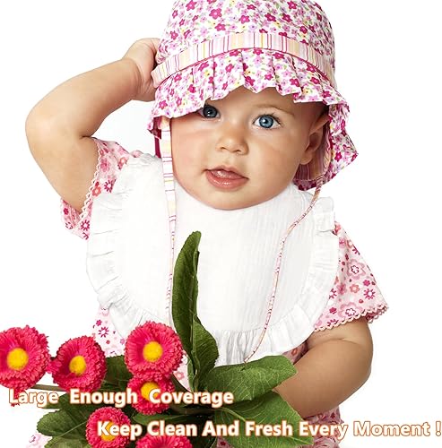 Miniatura 5 de 12 baberos de muselina para bebé, baberos de 4 capas, 100% muselina de algodón para bebés, niñas y niños, baberos de dentición, baberos absorbentes