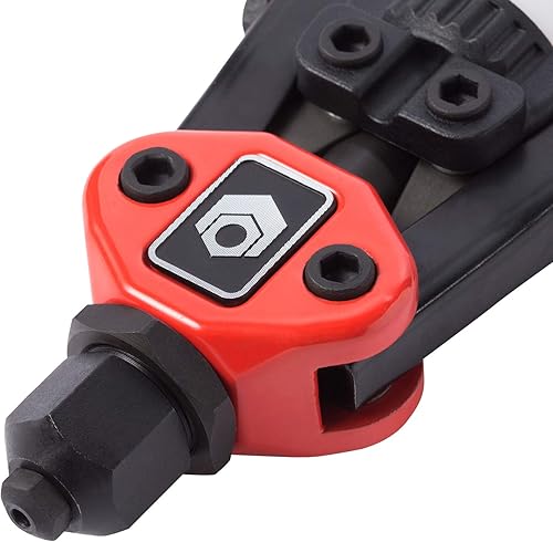 Miniatura 3 de MAXPOWER Pistola de remache, kit profesional de pistola remachadora con 5 piezas nasales reemplazables, para trabajos en espacios reducidos,