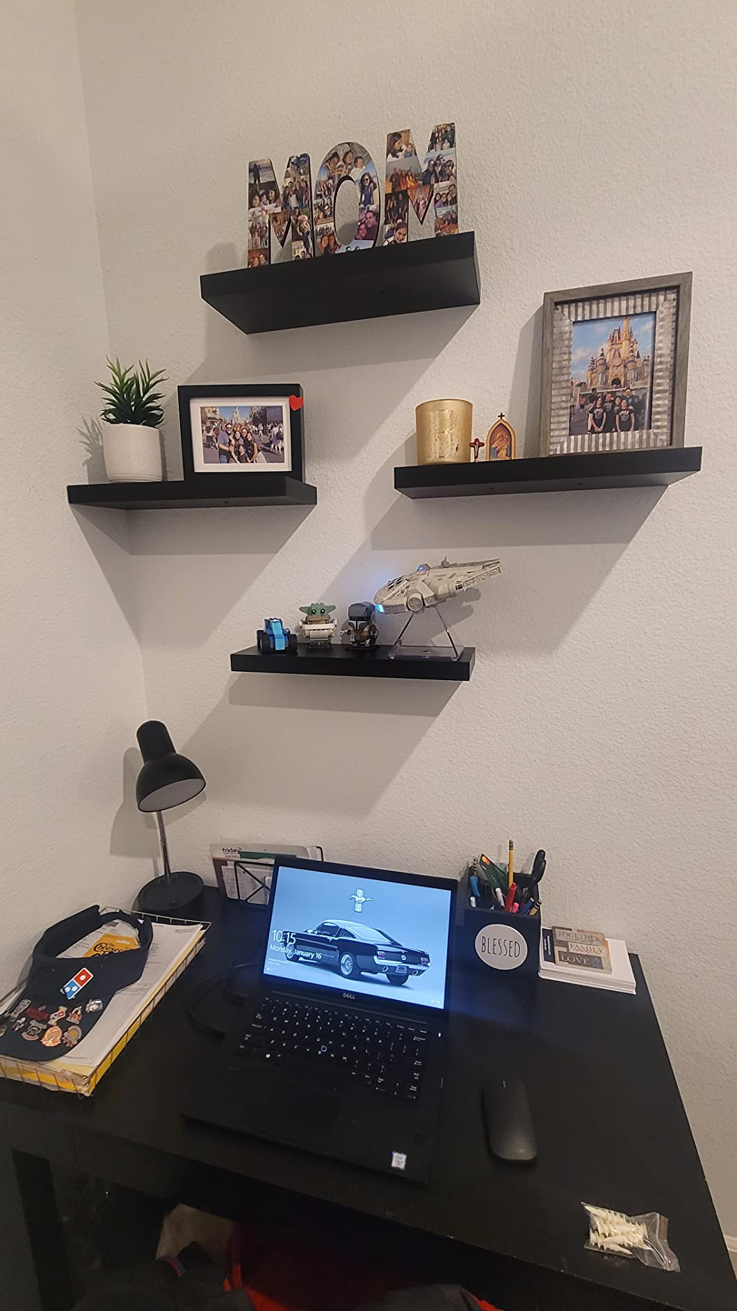 7/mo Finance Boswillon White Floating Shelves for Wall, 4 Sets White