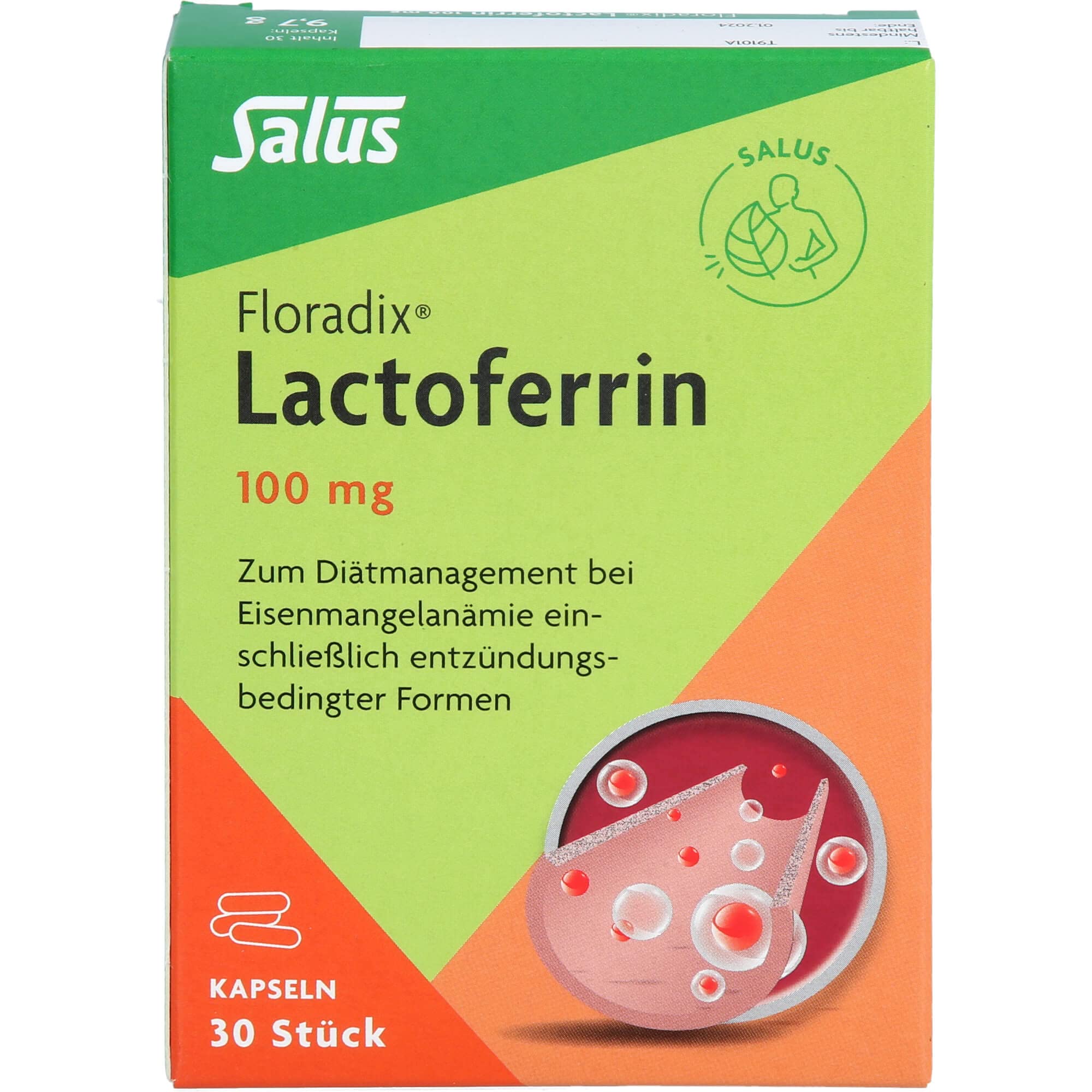 FloradixSalus Lactoferrin 100 mg Kapseln, Pack of 30 Capsules
