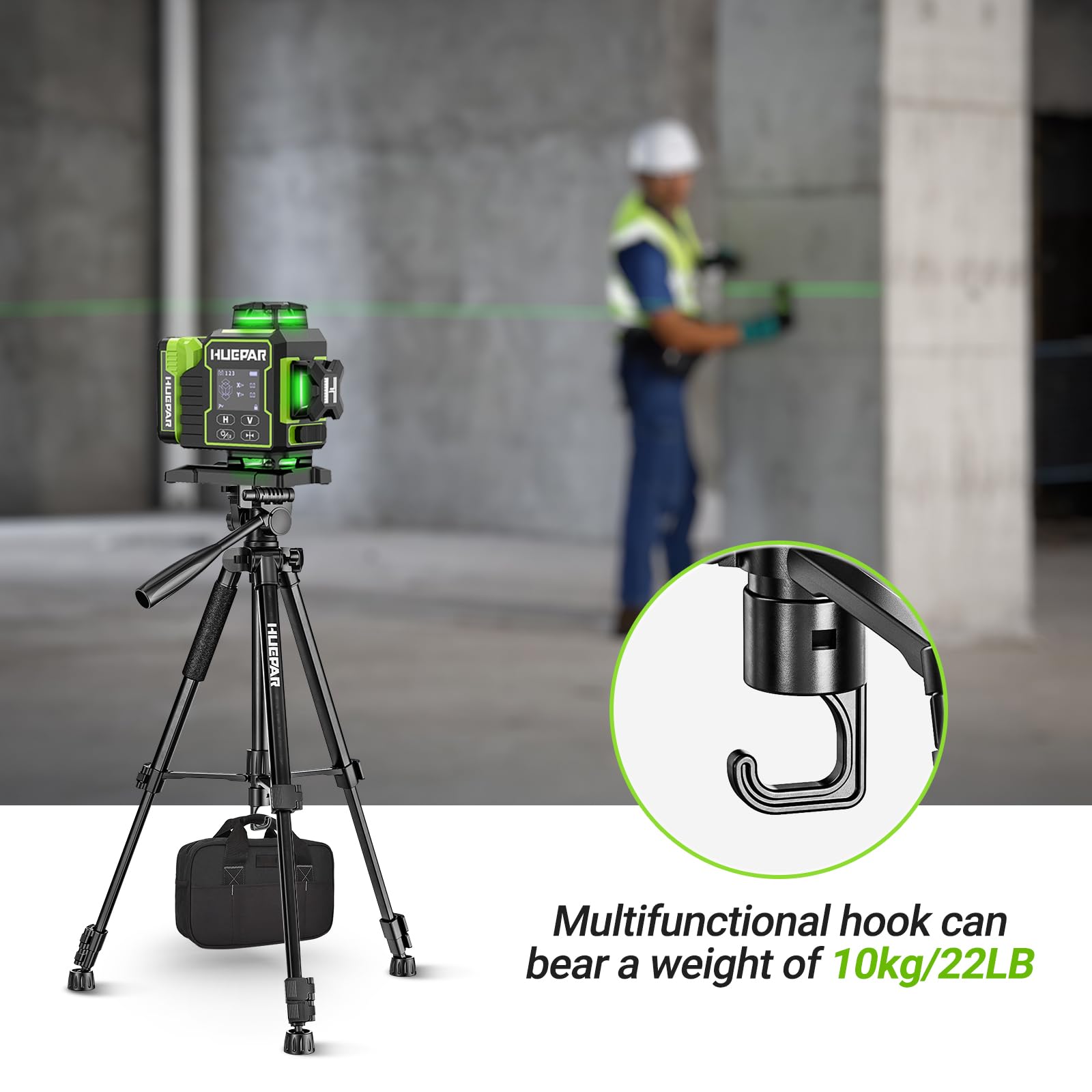 BOSCH GPL100-30G Green-Beam Self-Leveling Alignment Laser, Includes 2 AA Batteries, Built-In Multipurpose Mount, & Hard Carrying Case | Self-leveling, multipurpose mount, batteries and hard case included thumbnail 12