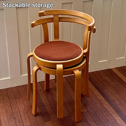 Miniatura 6 de Solid Wood Dining Chairs with Upholstered, Stackable Kitchen Chairs, Dining Room Chair Accent Chair Vanity Seat for Dining Room, Study Room, Living